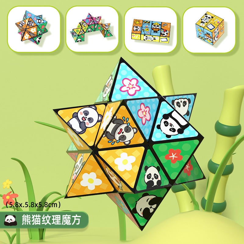 [Plus Member] Panda Variety Infinite Rubik'S Cube Three-Dimensional Geometry 3D Transformation Decompression Building Blocks Thinking Toy Batch - Image 1